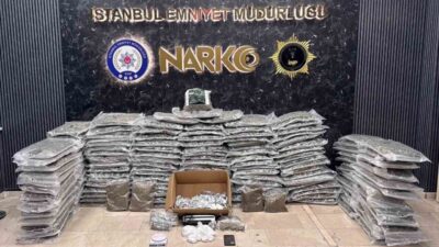 İstanbul’da gerçekleştirilen uyuşturucu operasyonlarında, 174 kilo 750 gram skunk maddesi