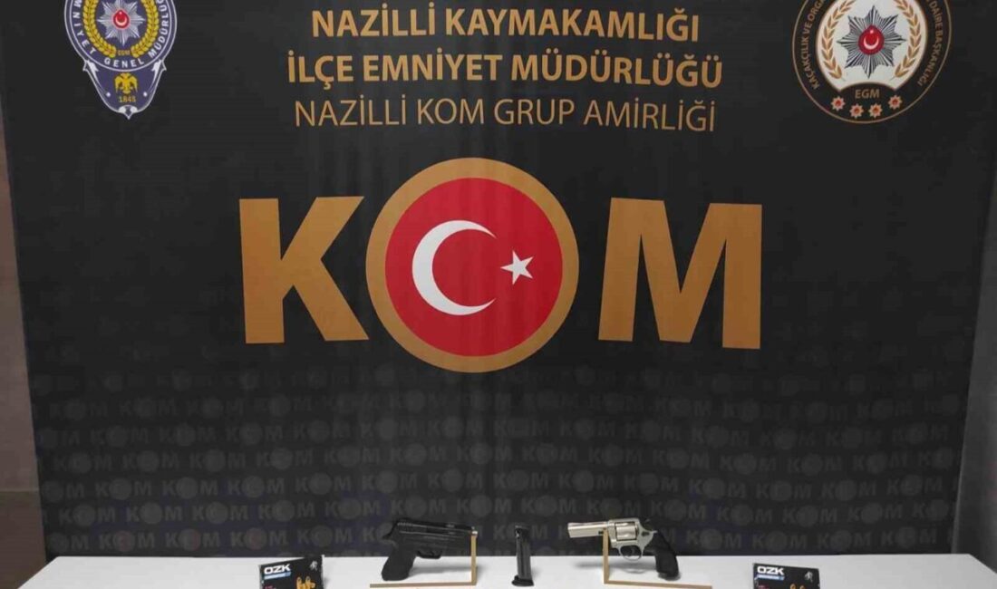 Nazilli ilçesindeki bir işyerine yapılan polis baskınında, 2 adet ruhsatsız