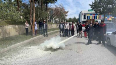 Sungurlu Belediyesi İtfaiye Müdürlüğü ekipleri, Sungurlu Devlet Hastanesi personeline yangın