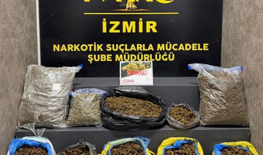 Buca ilçesindeki bir operasyonda, 16 kilo 550 gram uyuşturucu ele