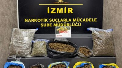 Buca ilçesindeki bir operasyonda, 16 kilo 550 gram uyuşturucu ele