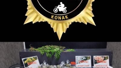 İzmir’in Konak ilçesinde polis ekipleri, uyuşturucu imalathanesine dönüştürülen bir eve