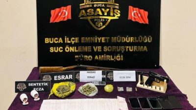 Buca ilçesine bağlı İzmir’de, uyuşturucu ticareti ve imalatına yönelik gerçekleştirilen