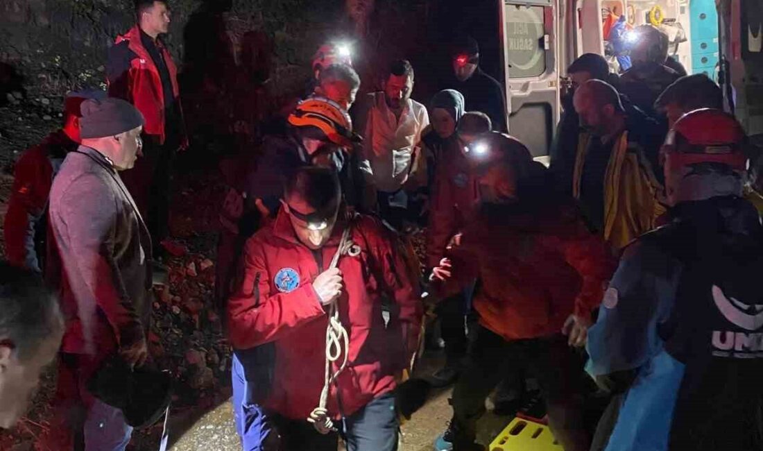 Kastamonu’nun Küre ilçesinde dağlık bir alanda gezerken dengesini kaybedip uçuruma