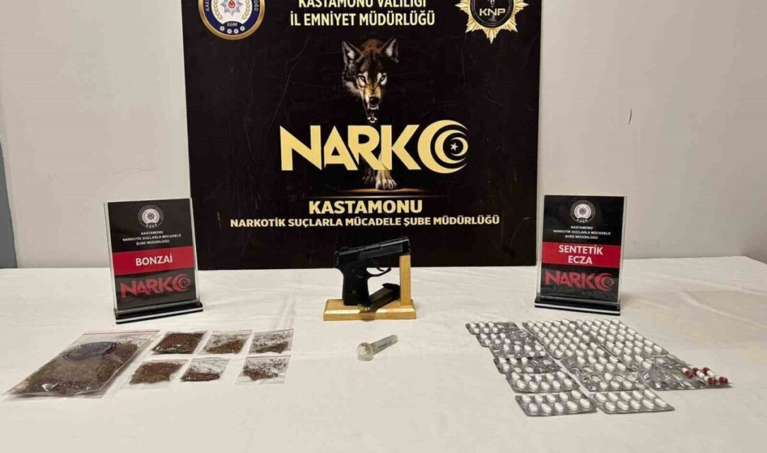 Kastamonu’ da gerçekleştirilen uyuşturucu operasyonunda polis ekipleri tarafından 6 kişi