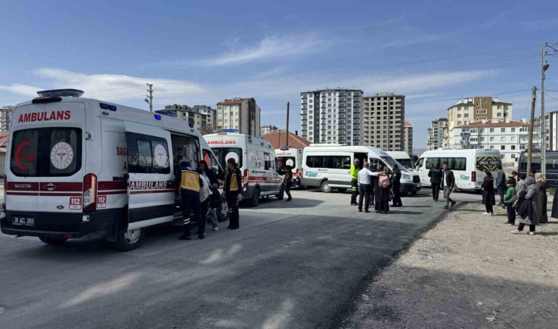 Kocasinan ilçesinde meydana gelen trafik kazasında, öğrenci servisi ile rehabilitasyon