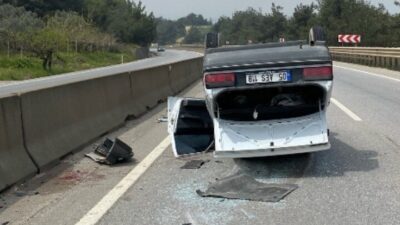 Bursa’nın Kestel ilçesinde meydana gelen trafik kazasında, kontrolü kaybeden bir
