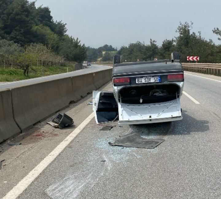 Bursa’nın Kestel ilçesinde meydana gelen trafik kazasında, kontrolü kaybeden bir