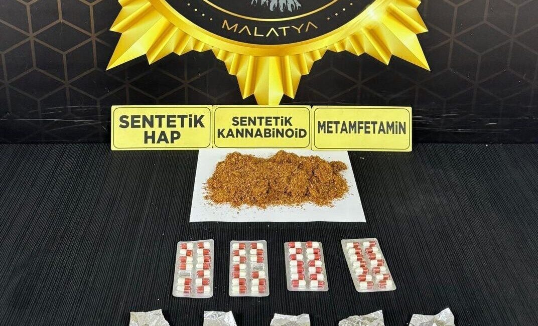Malatya’da Narkotik Suçlarla Mücadele Şube Müdürlüğü ekipleri tarafından gerçekleştirilen operasyonda