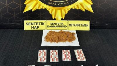 Malatya’da Narkotik Suçlarla Mücadele Şube Müdürlüğü ekipleri tarafından gerçekleştirilen operasyonda