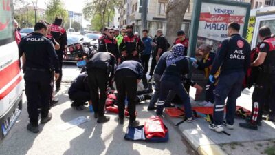 Malatya’da, yunus timlerinin karıştığı bir trafik kazasında 2 polis memuru