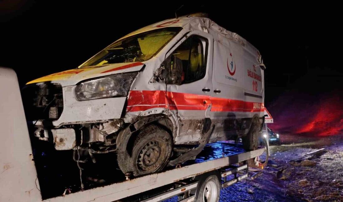 Muş’ta, hasta taşıyan bir ambulansın şarampole devrilmesi sonucu 5 kişi