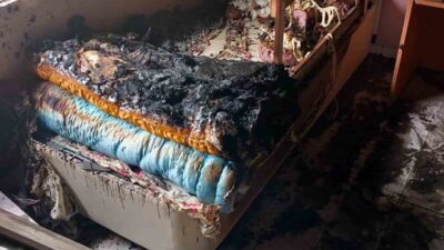 Nevşehir’de meydana gelen yıldırım düşmesi sonucu çıkan yangın, bir evin