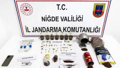 Niğde İl Jandarma Komutanlığı ekipleri, uyuşturucuyla mücadele kapsamında yaptıkları çalışmalar