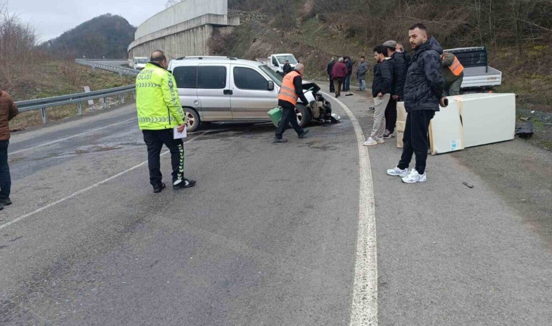 Ordu’nun Ulubey ilçesinde meydana gelen trafik kazasında bir ticari araç