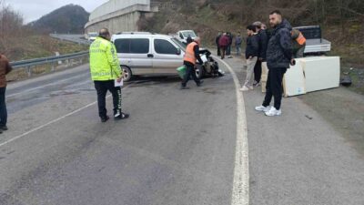 Ordu’nun Ulubey ilçesinde meydana gelen trafik kazasında bir ticari araç