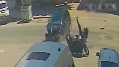 Çorlu ilçesinde bir otomobilin motosiklete çarpması sonucu meydana gelen kaza,