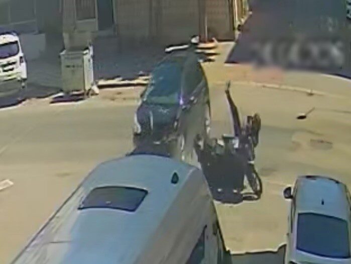 Çorlu ilçesinde bir otomobilin motosiklete çarpması sonucu meydana gelen kaza,