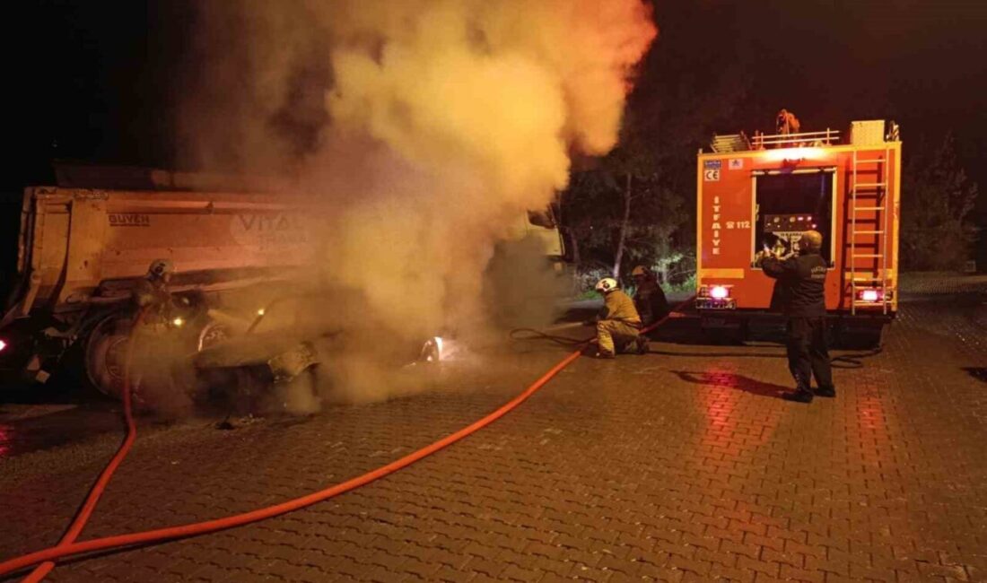 Hatay’ın İskenderun ilçesine bağlı Akarca Mahallesi’nde park halinde olan bir
