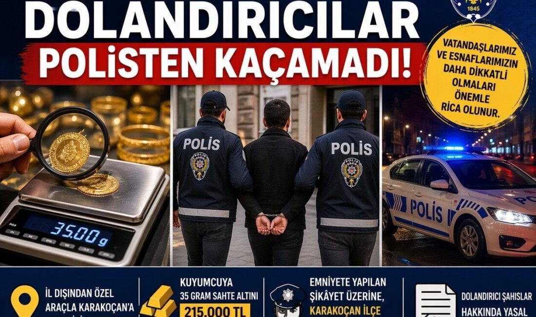 Karakoçan ilçesinde bulunan bir kuyumcudan sahte altın satın almaya çalışan