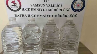 Samsun’un Bafra ilçesinde düzenlenen bir operasyonda, kaçak alkol üretiminde kullanıldığı