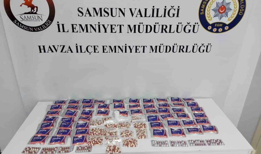 Samsun’un Havza ilçesinde polis ekipleri tarafından durdurulan bir araçta gerçekleştirilen