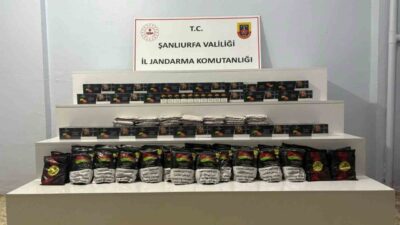 Şanlıurfa’nın Viranşehir ilçesinde jandarma tarafından düzenlenen operasyonda 82 kilogram kaçak