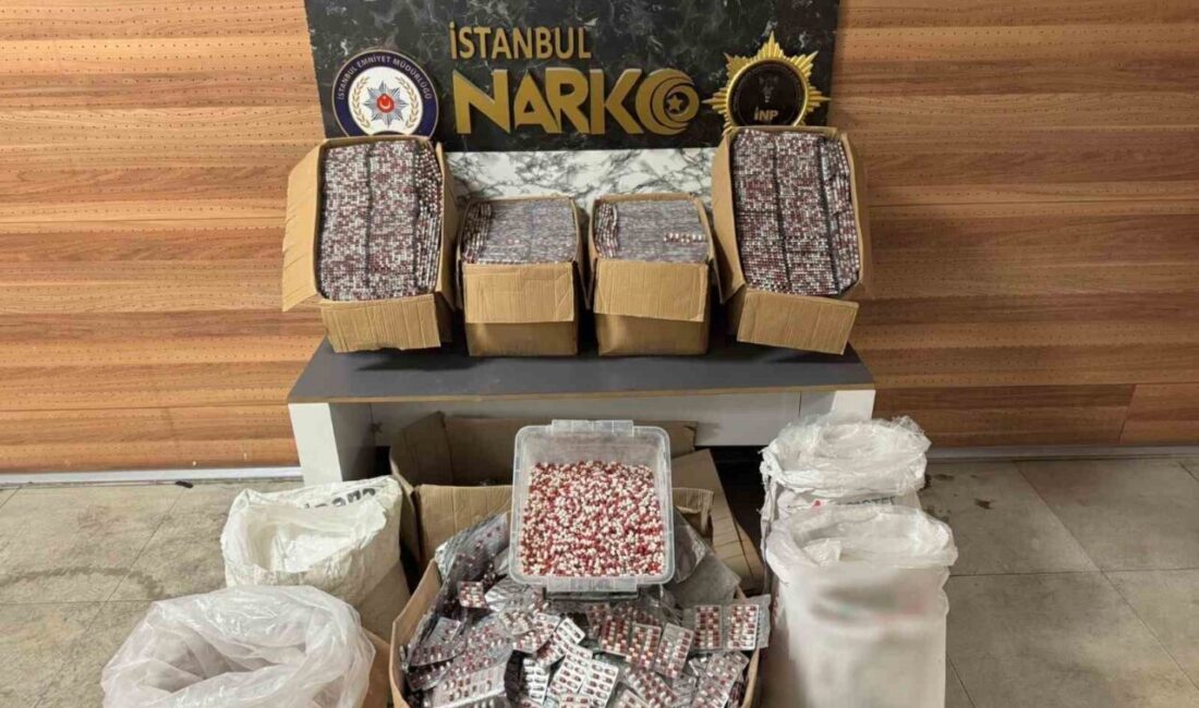 Sultanbeyli’de düzenlenen uyuşturucu operasyonunda 343 bin adet sentetik ecza hap