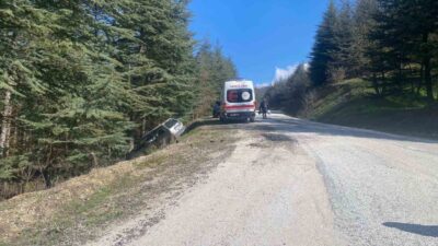 Bilecik’te bir sürücü, direksiyon hakimiyetini kaybederek aracını ormanlık alana savurdu.