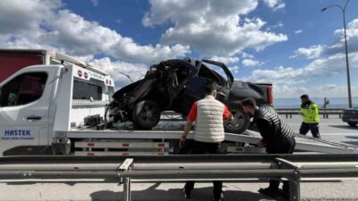 Kocaeli TEM Otoyolu geçişinde yaşanan bir kazada, bir aracın kontrolünü