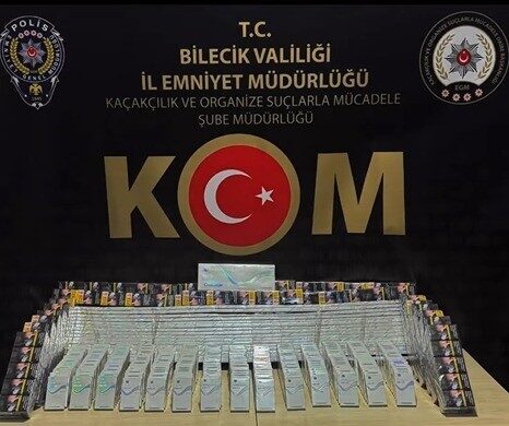 Bilecik’te, şüpheli bir tırın gizli bölmelerinde bulunan 846 paket kaçak