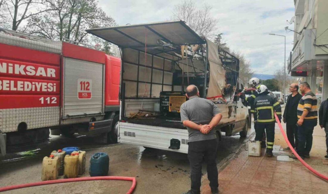 Niksar ilçesindeki bir kamyonet yangını, paniğe yol açtı. Olay, Danişmend