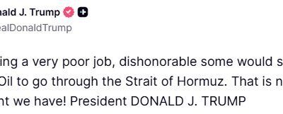ABD Başkanı Donald Trump, Truth sosyal medya platformunda yaptığı açıklamada,