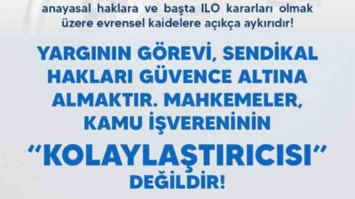 Türk Eğitim-Sen Genel Başkanı Talip Geylan, Yargının sendikal hakları koruma