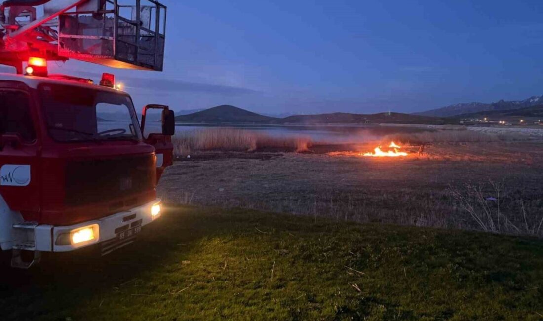 Van’ın İpekyolu ilçesinde 2 ayrı sazlık alanda çıkan yangınlar, itfaiye