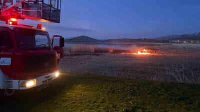 Van’ın İpekyolu ilçesinde 2 ayrı sazlık alanda çıkan yangınlar, itfaiye