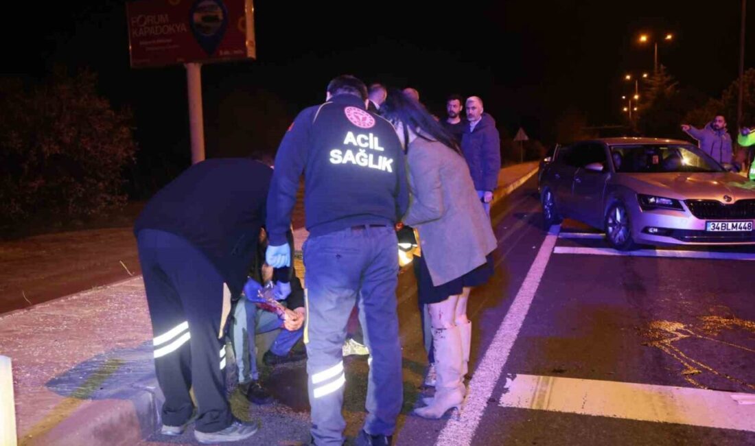 Nevşehir’de meydana gelen maddi hasarlı trafik kazasının ardından vatandaşlar, alkollü
