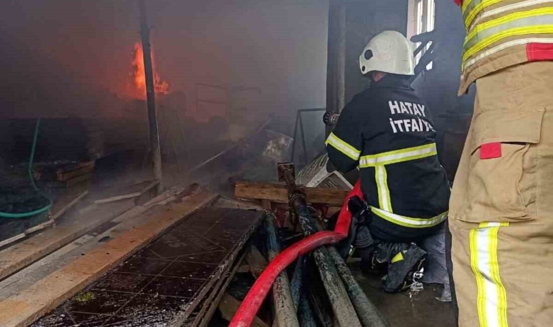 Yayladağı ilçesinde tek katlı bir ev alevlere teslim olarak zarar