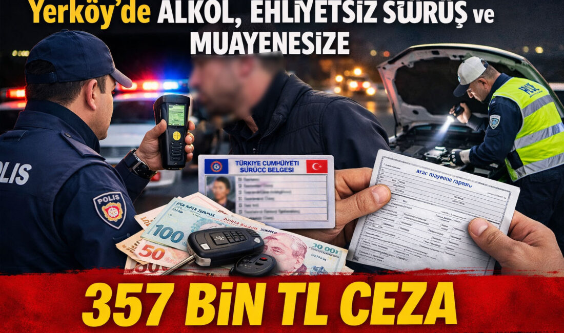 Yerköy İlçe Emniyet Müdürlüğü ekipleri tarafından gerçekleştirilen şok uygulamada, toplamda