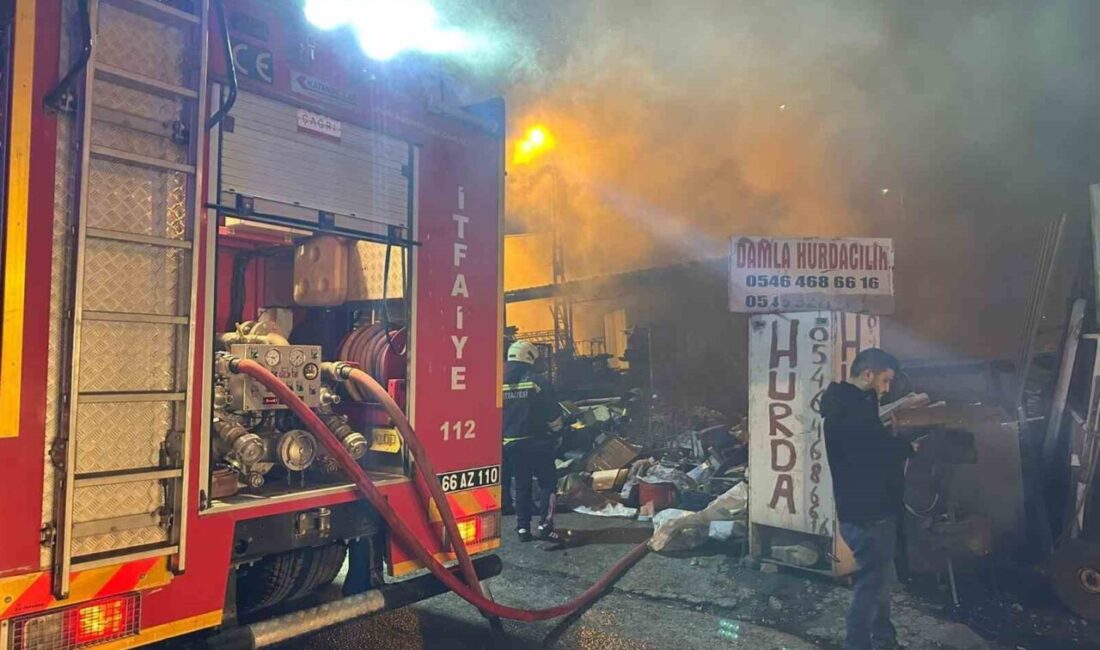 Yozgat’ta bir hurdacıda meydana gelen yangın hızlı bir şekilde kontrol