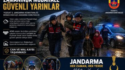 Yozgat’ta yoğun yağış nedeniyle arazideki çadırda mahsur kalan 4’ü çocuk