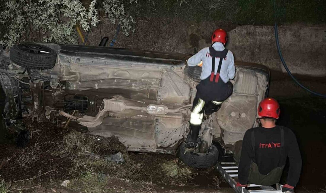 Aksaray’da meydana gelen olayda, bir otomobil sulama kanalına düşerek sürücüsüyle