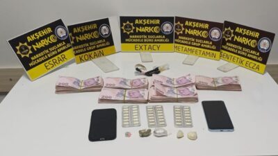 Konya’nın Akşehir ilçesinde gerçekleştirilen bir uyuşturucu operasyonunda 5 şüpheli polis