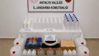 Antalya’nın Konyaaltı ilçesinde düzenlenen operasyonda 170 litre etil alkol ve
