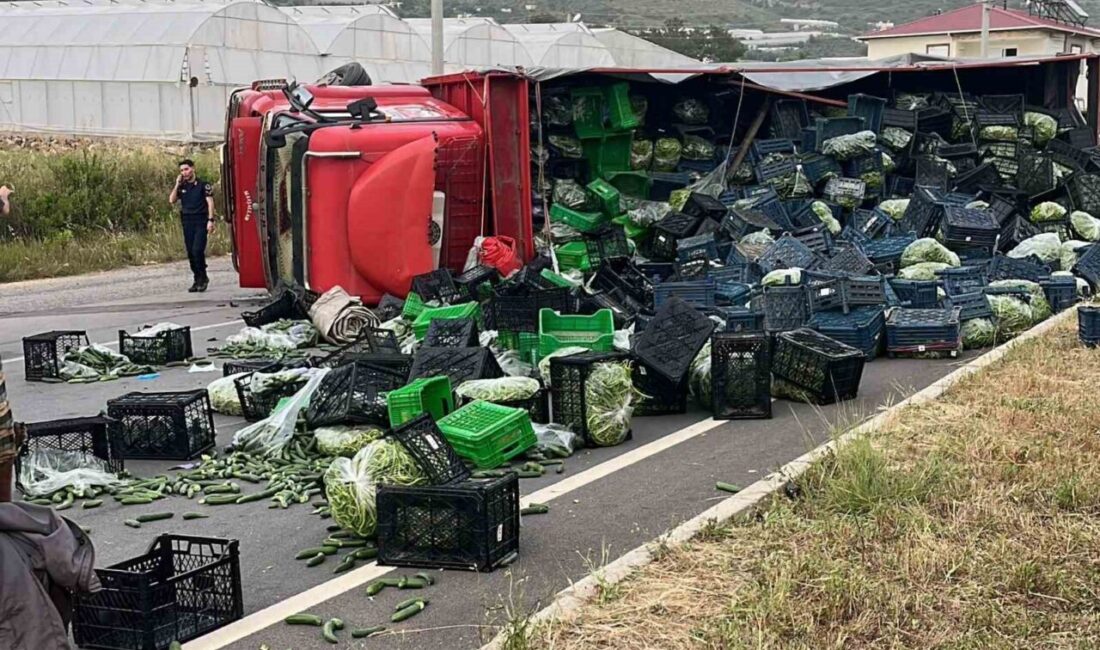 Gazipaşa ilçesinde sebze yüklü bir kamyon ile motosikletin çarpışması sonucu