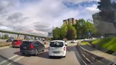 Ataşehir’de bir sürücü, taralı alanı kullanarak diğer araçların önünden geçmeye