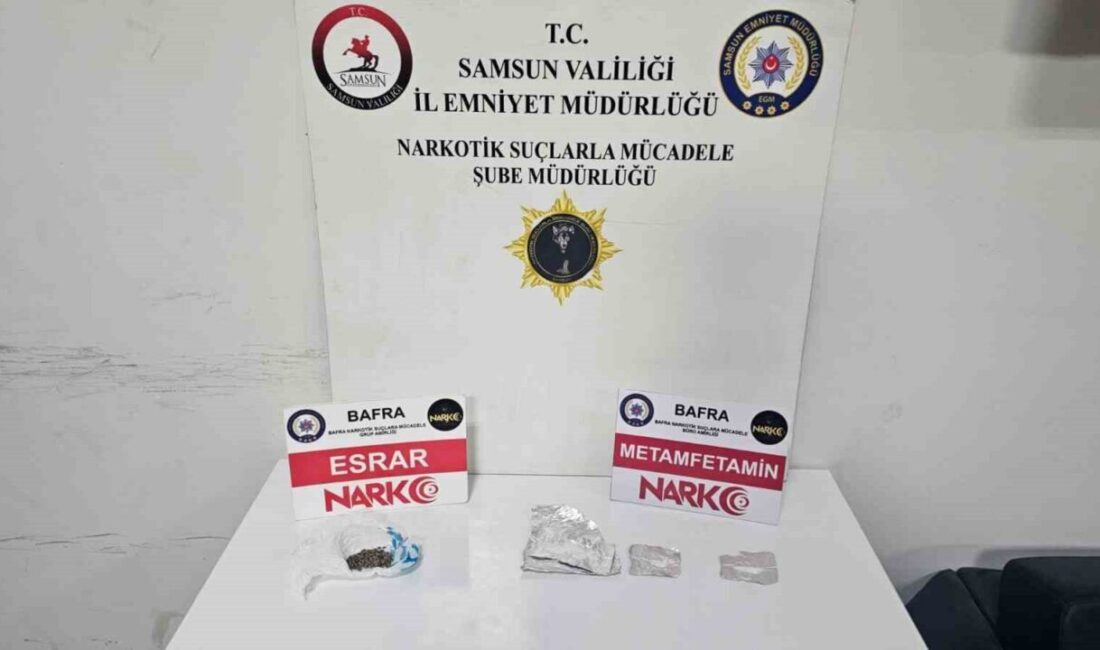 Samsun’un Bafra ilçesinde polis ekipleri tarafından düzenlenen bir uyuşturucu operasyonunda