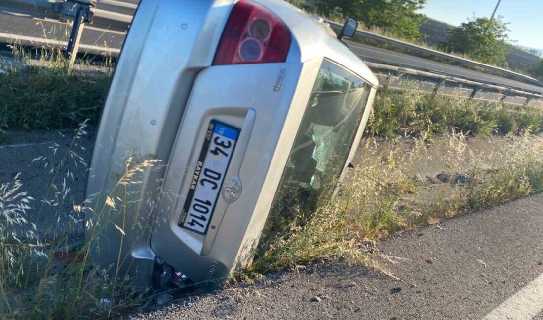 Balıkesir-Bursa karayolunda tek taraflı trafik kazası meydana geldi ve içerisinde