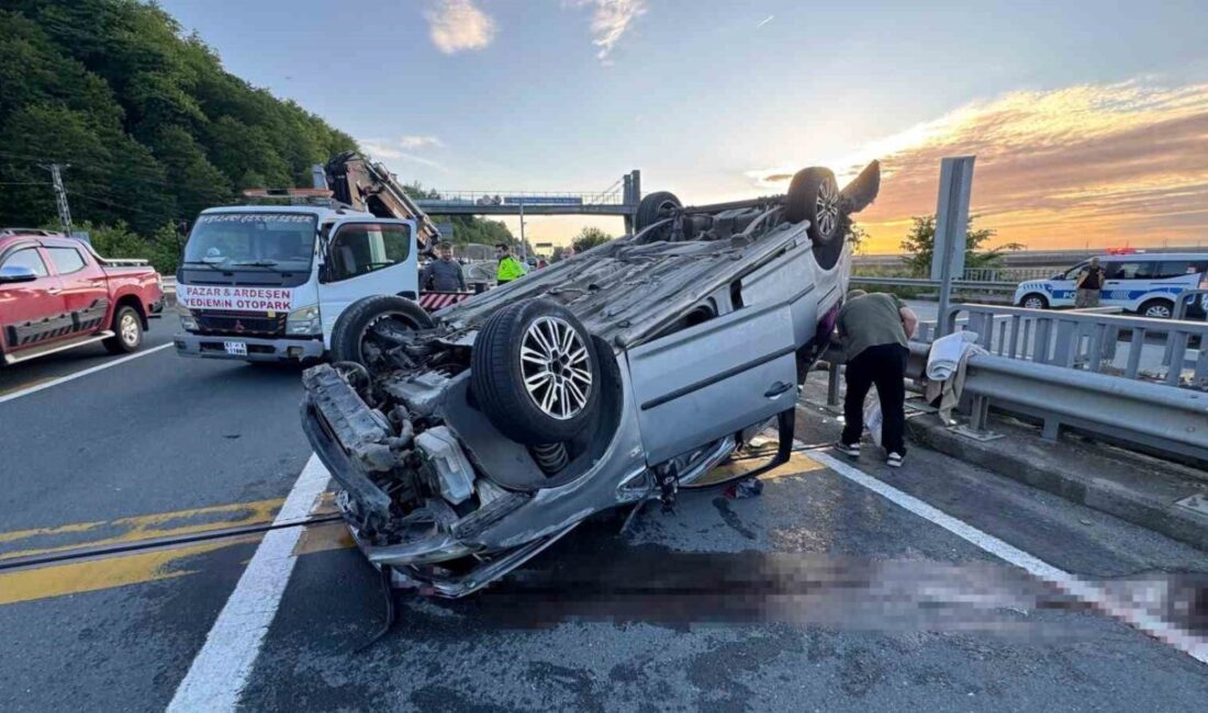 Rize’nin Pazar ilçesinde meydana gelen trafik kazasında, kontrolden çıkan bir