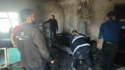 Van’ın Başkale ilçesindeki bir evde meydana gelen yangın, itfaiye ekipleri